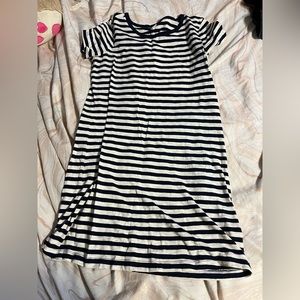 blue and white dress